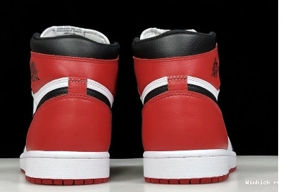 MENS “BLACK OG AIR RED WHITE JORDAN HIGH TOE”  BLACK-VARSITY 1 0810